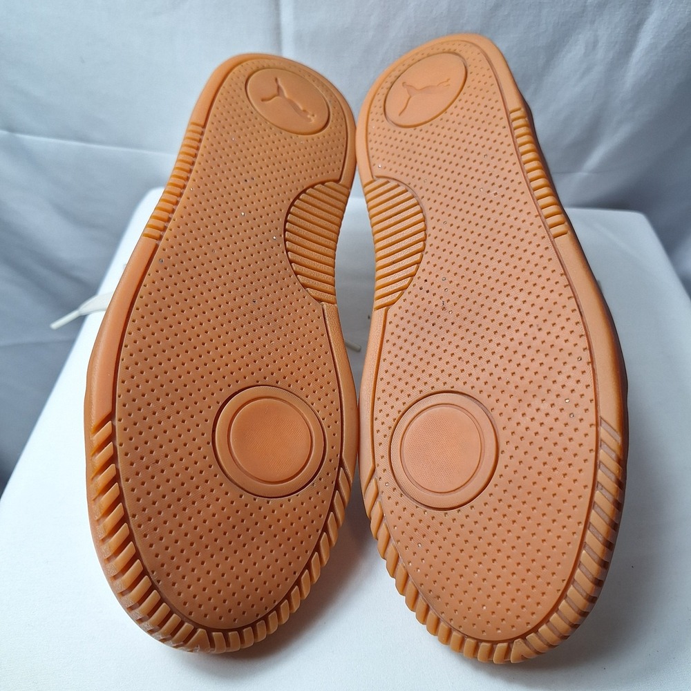 PUMA Club 5v5 Sneaker Womens Sz 8.5 White Blue Leather Gum Sole Minimalist Retro - Picture 11 of 11